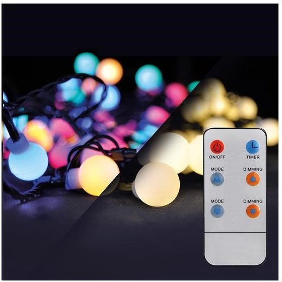 LED RGB Ściemnialny łańcuch świąteczny zewnętrzny 15 m 100xLED/230V + pilot