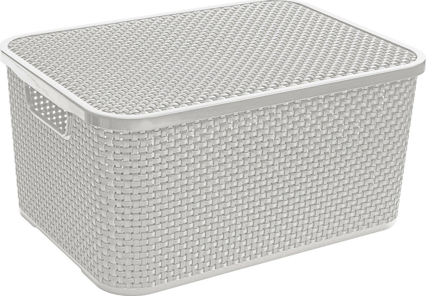 Branq BRANQ - Pojemnik z pokrywą - rattan - szary - 19 L