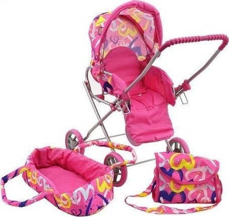 Adar Wózek dla lalek kolorowe serca 534049 ADAR