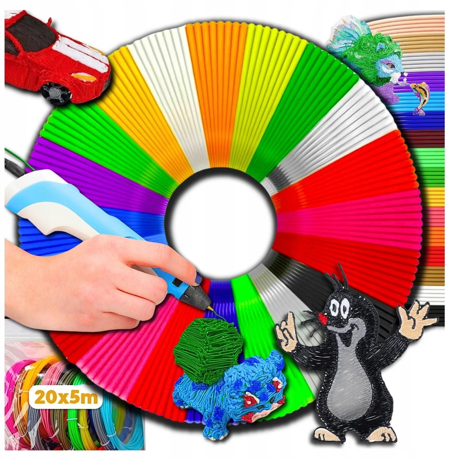 FILAMENT PCL DO DŁUGOPISU 3D 100M 20X5 KANZA