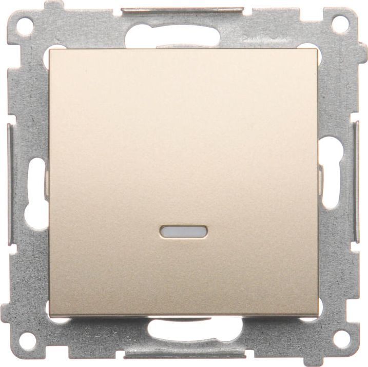 Kontakt-Simon Łącznik jednobiegunowy z podświetleniem złoty mat - DW1L.01/44