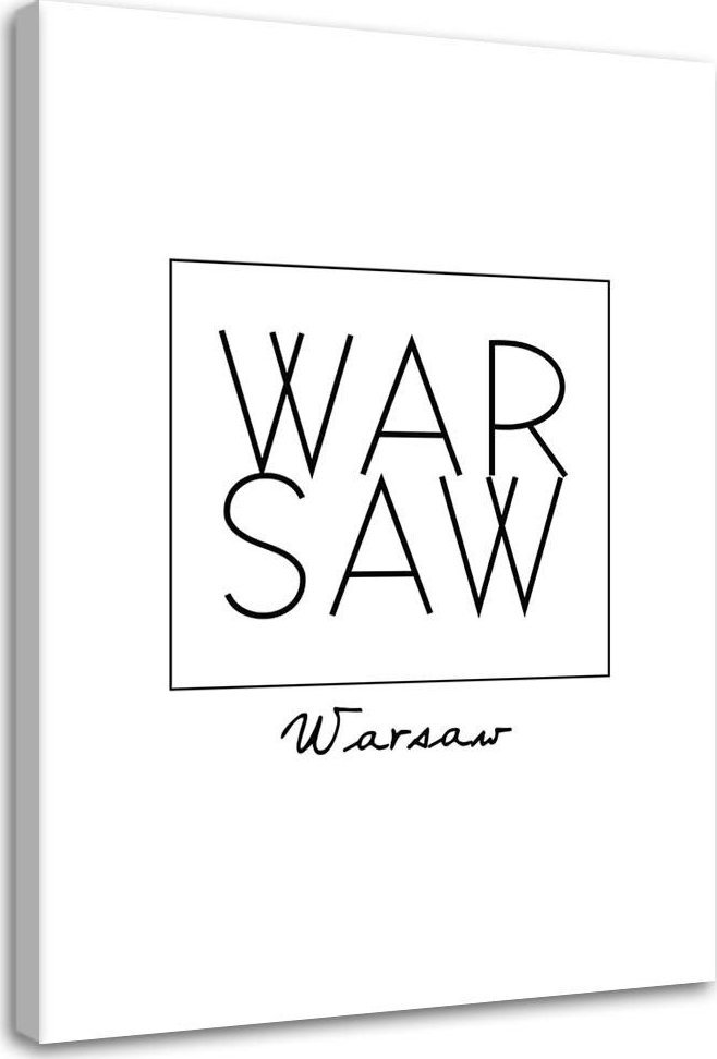 Feeby Obraz na płótnie, Napis Warszawa - 70x100