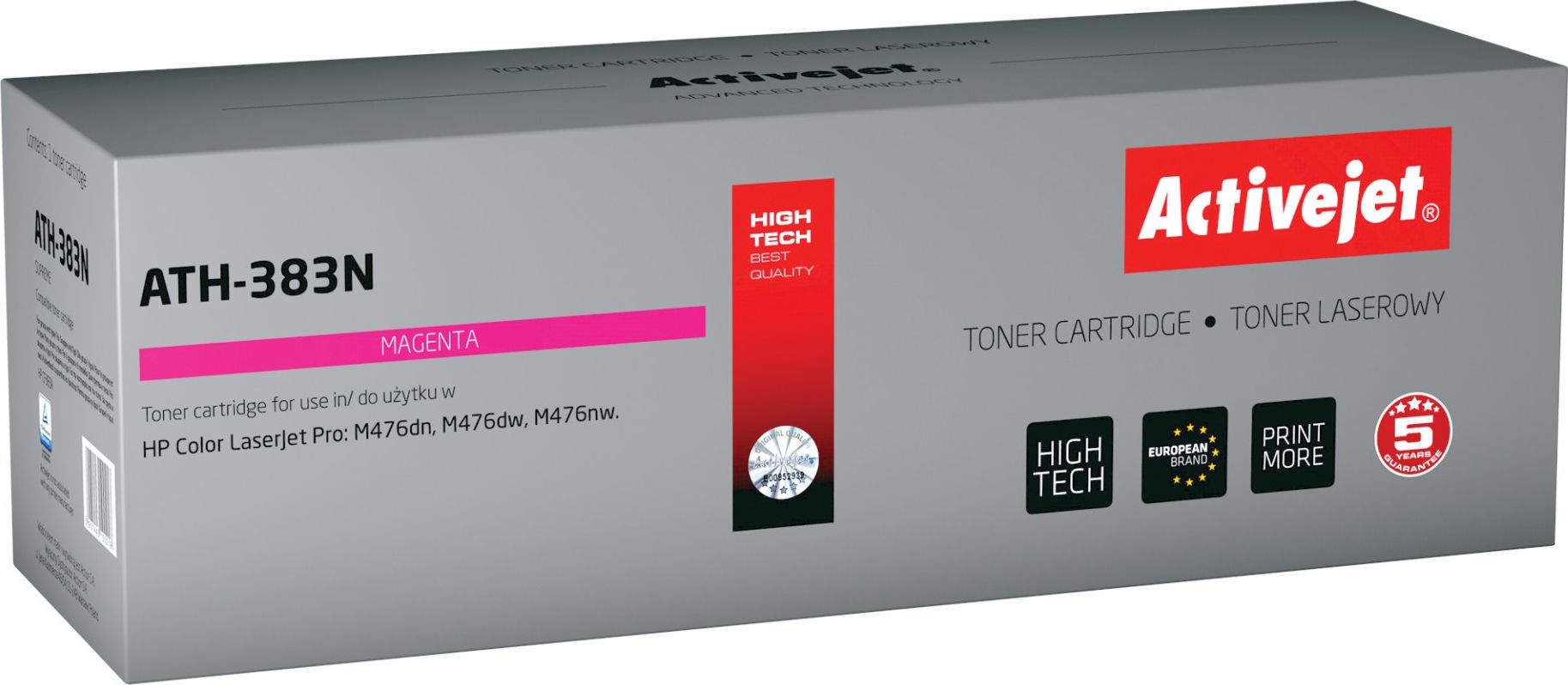 Toner Activejet Activejet Toner Activejet ATH-383N (zamiennik HP 312A CF383A; Supreme; 2700 stron; czerwony)