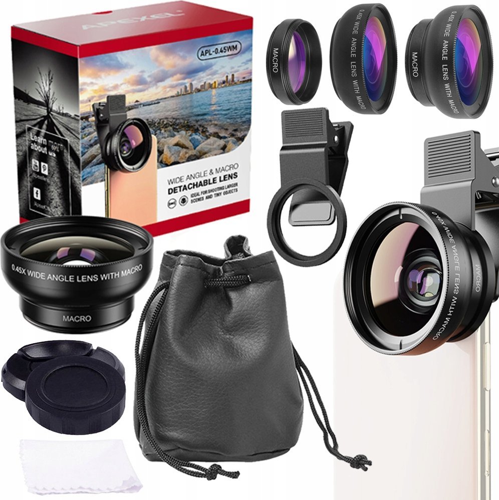 OBIEKTYW NA TELEFON LENS KIT WIDE ANGLE LENS