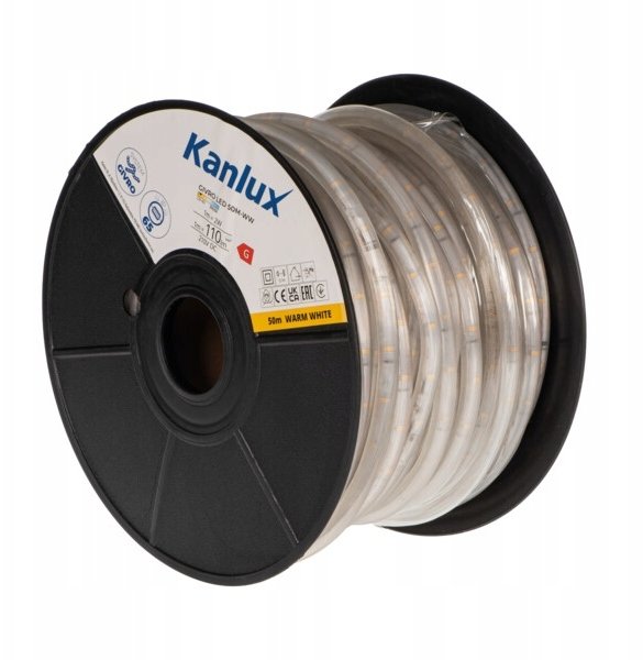 Wentylator Kanlux Wąż świetlny GIVRO LED 50M-GR 2W/M 29lm/m kolor zielona IP65 rolka 50mb odporność UV zasilanie przelotowe 38586