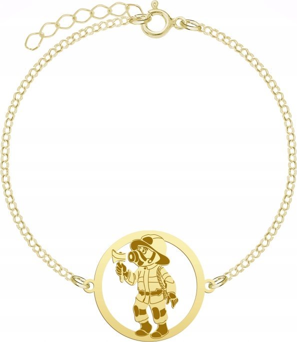 Radziszewska Jewellery Pozłacana Bransoletka STRAŻAK pancerka GRAWER GRA