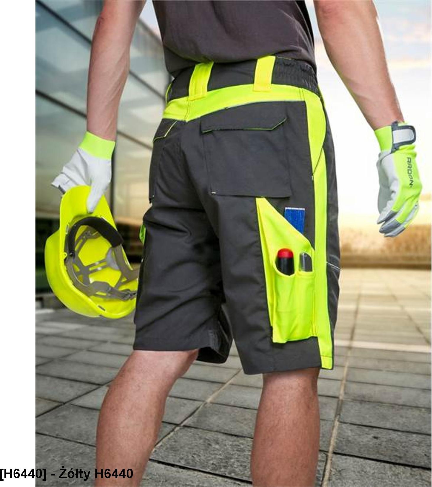 Ardon ARDON NEON - szorty czarno-żółte r. - żółty H6440 44