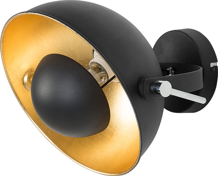 Kinkiet Beliani Lampa ścienna metalowa czarno-złota THAMES II