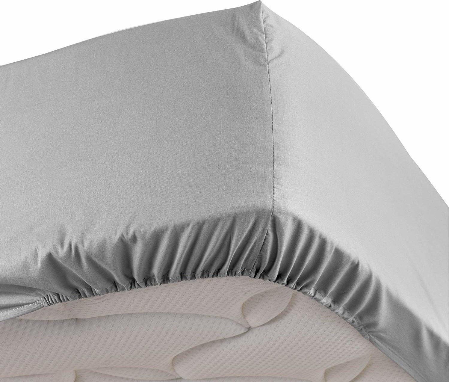 Douceur d`Interieur Prześcieradło z gumką 180 x 200 cm, kolor jasnoszary