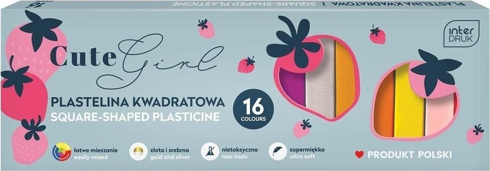 Interdruk Plastelina kwadratowa 16 kolorów Cute Girl