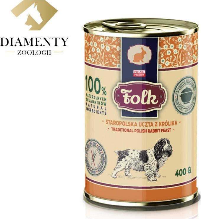 Folk Karma mokra dla psa FOLK Staropolska uczta z królika 400 g