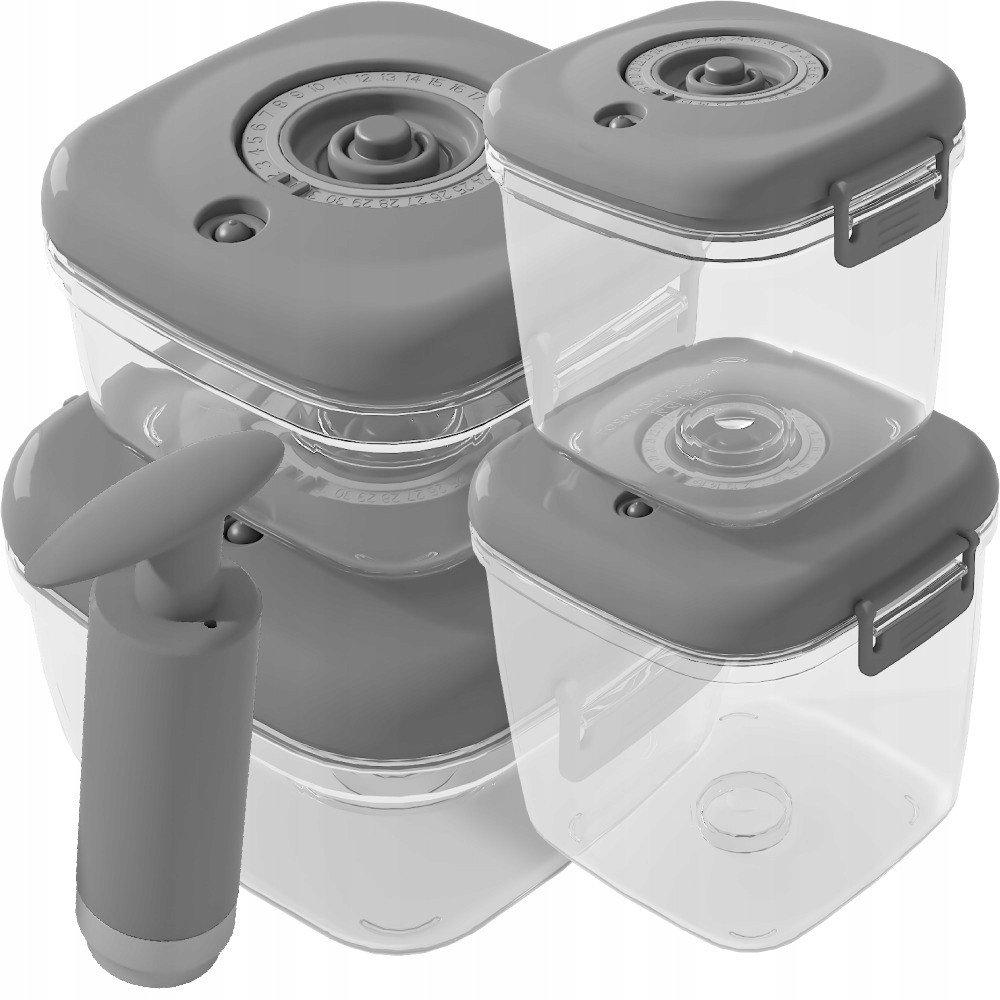 ZESTAW POJEMNIKÓW HERMETYCZNYCH CLEVER KITCHEN SZARE