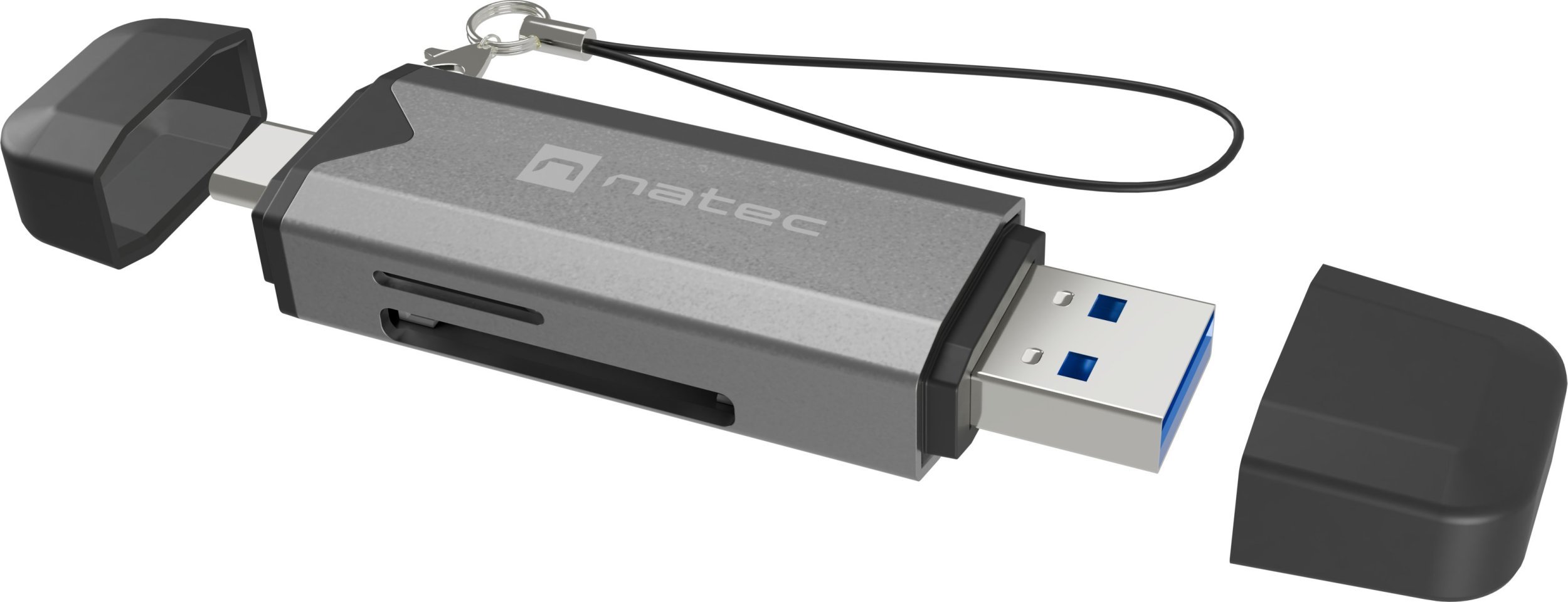 Czytnik Natec SCARAB 3 USB-A + USB-C SD/MICRO SD USB 3.1 GEN 1 SZARY (NCZ-2262)