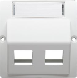 Kontakt-Simon Pokrywa gniazda teleinformatycznego skośna z polem opisowym biały (BMGKS2P/11)