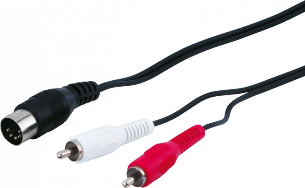 Kabel Goobay DIN - RCA (Cinch) x2 1.5m czarny (50014)