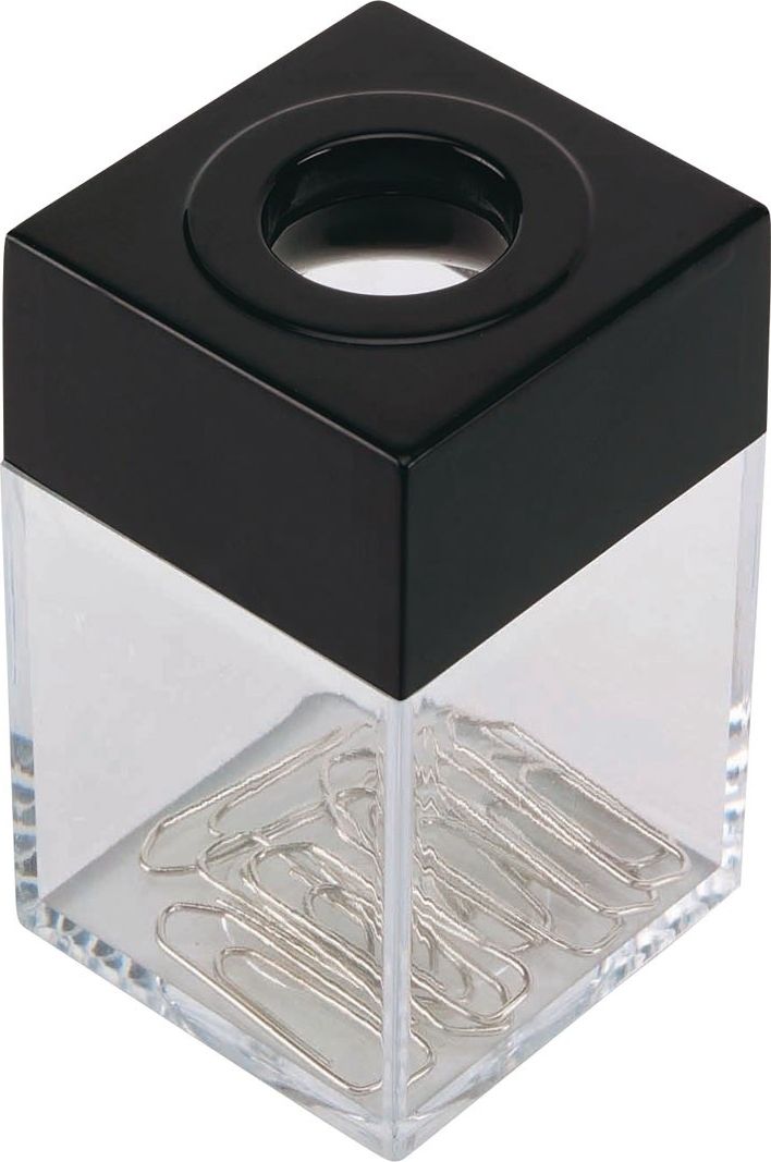 Q-Connect POJEMNIK MAGN. NA SPINACZE Q-CONNECT, MAŁY, TRANSPARENTNY CZARNY KF02132