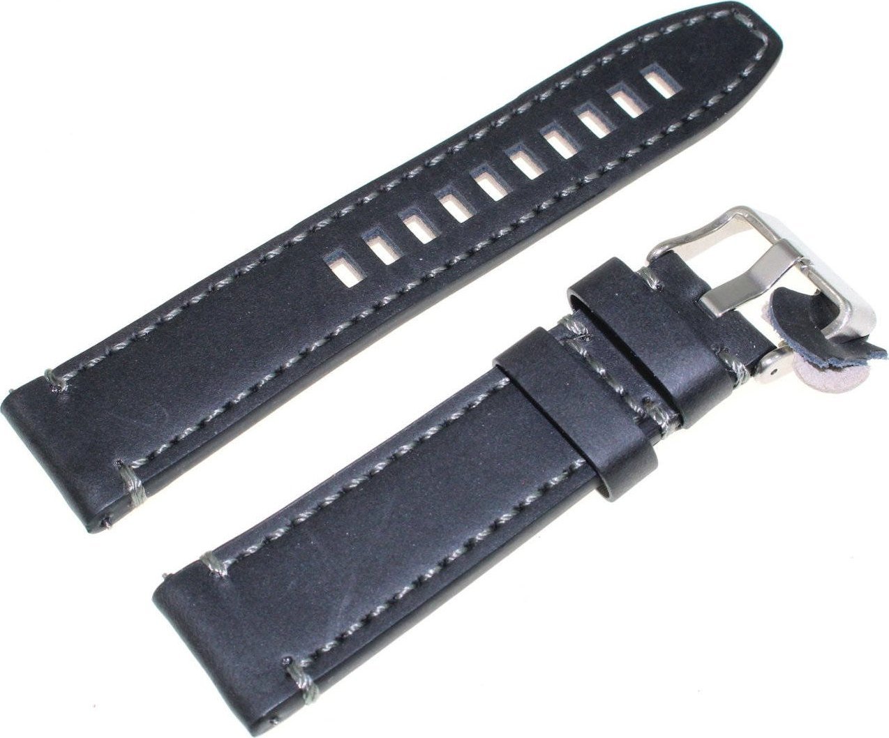 Diloy Skórzany pasek do zegarka 22 mm Diloy 414.22.1 czarny