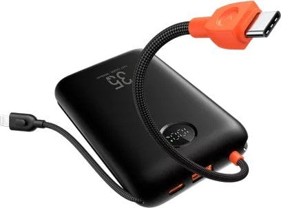 VEGER powerbank 20000 mAh z wbudowanymi kablami Typ C / Lightning PD QC3.0 35W K2 (W2068) czarny