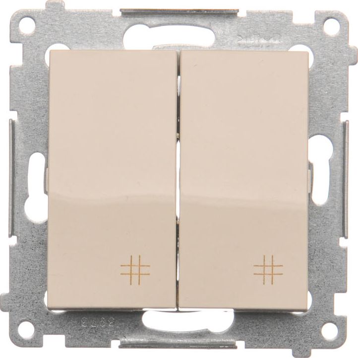 Kontakt-Simon Łącznik krzyżowy Simon 54 podwójny 10AX 250V kremowy (DW7/2.01/41)