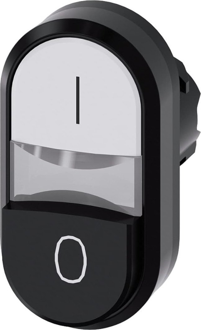 Siemens Przycisk podświetlany podwójny 22mm okrągły tworzywo biały i czarny o Przyciski płaskiwysoki 3SU1001-3BB61-0AK0