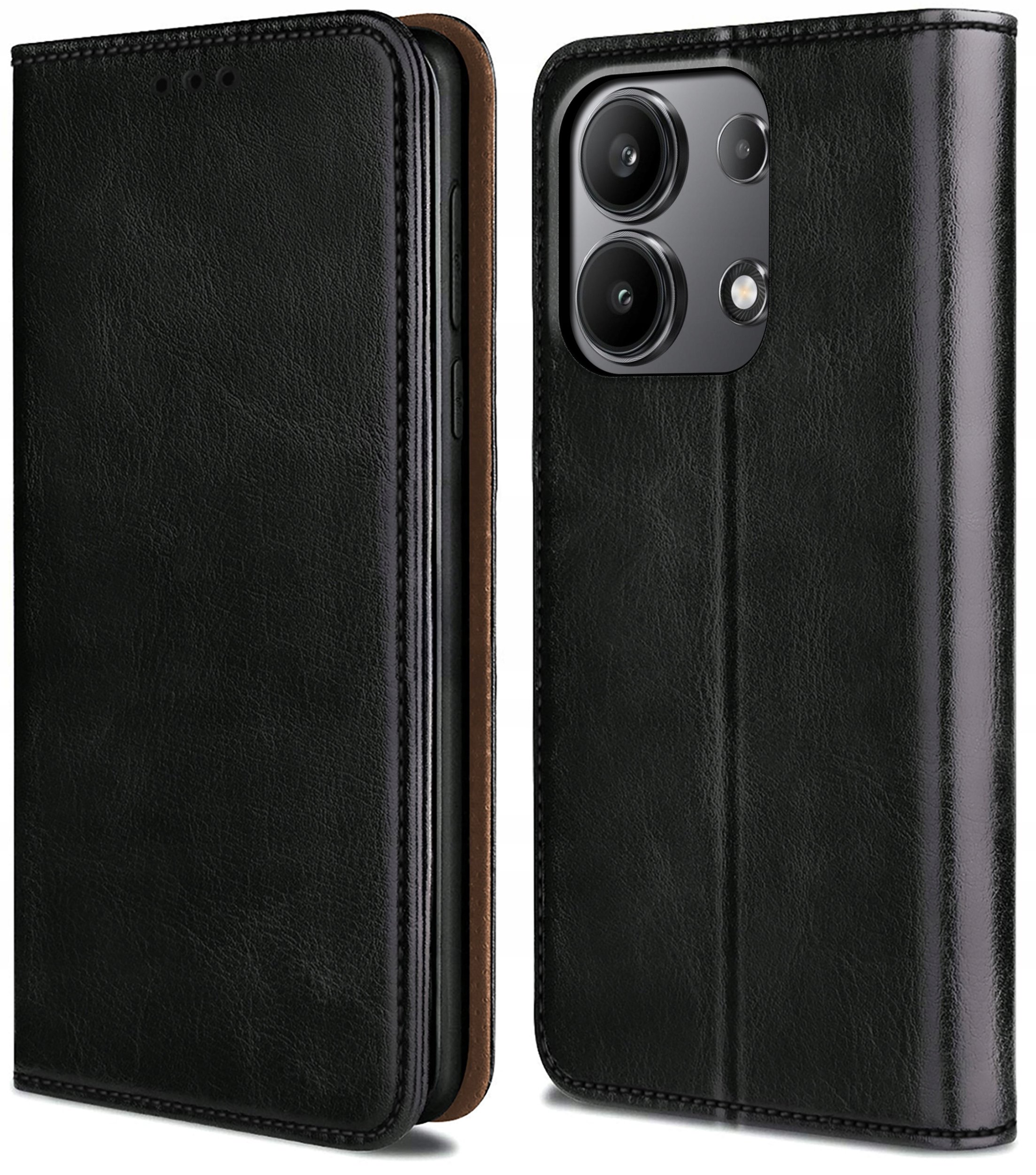 Etui do Xiaomi Redmi Note 13 Pro 4G SKÓRZANE PORTFEL MAGNETYCZNE + SZKŁO 9H