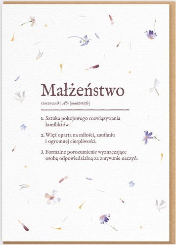 Nadwyraz.com Karnet Ślub - Definicja