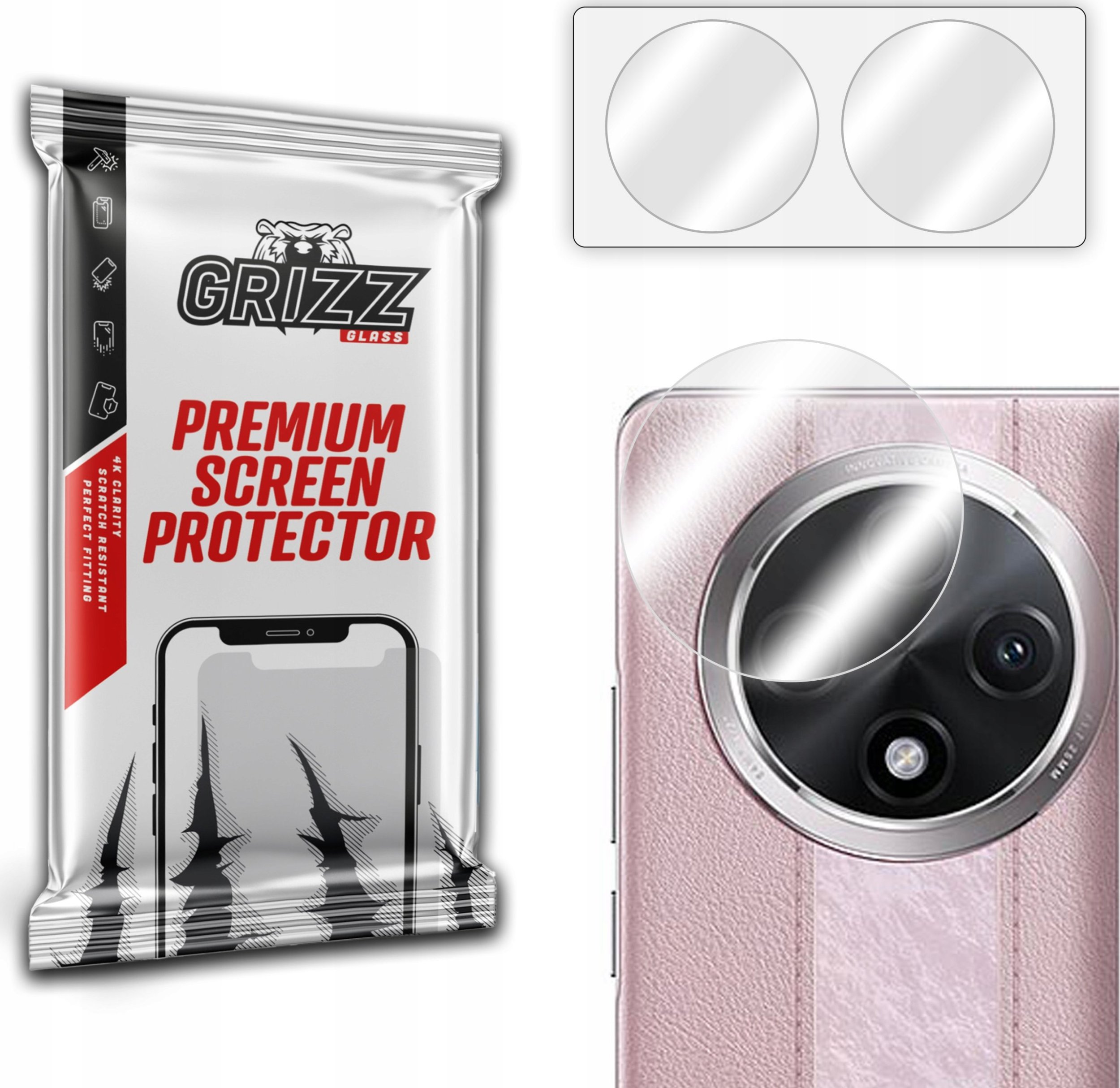 GrizzGlass Szkło na aparat GrizzGlass HybridGlass Camera do Oppo A3 Pro