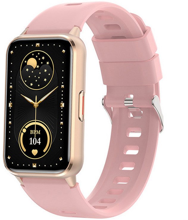 Zegarek Damski SMARTWATCH RUBICON RNCF48 gold/pink silicone