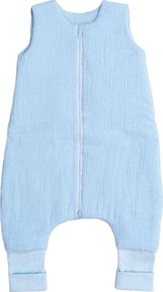 PULP BAMBOO Śpiworek Muślinowy całoroczny, ocieplany z nogawkami - BŁEKIT 1,75 TOG od 1 roku do 2,5lat