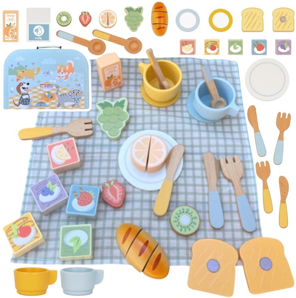 TOOKY TOY Zestaw Piknikowy Owoce do Krojenia Zestaw Śniadaniow