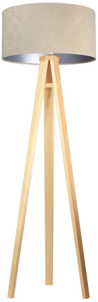 Lampa stojąca HOME 50 beżowa/srebrna/sosna BPS KONCEPT