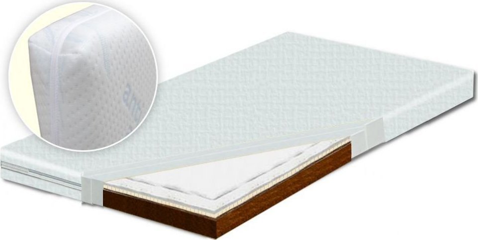 Tomi Materac do Łóżeczka Dziecięcego Kokos-Lateks 120x60 grubość 10cm