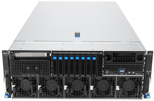 Platforma Asus Rack (4U) ESC8000A-E13P AMD EPYC 9005 (8xNVMe, 2xM.2, 2x10Gbe, IPMI, 3200W)