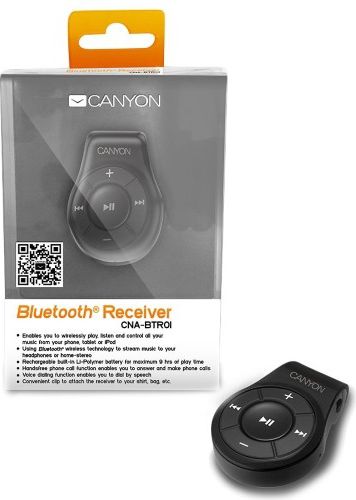 Adapter bluetooth Canyon Adapter / odbiornik Bluetooth Czarny (CNA-BTR01B)