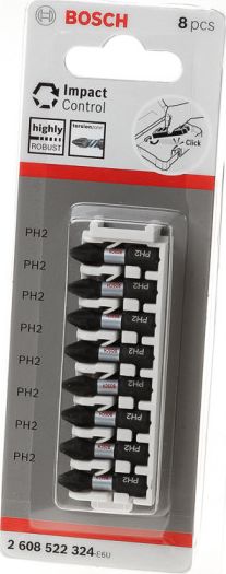 Bosch 8-częściowy zestaw końcówek wkręcających Impact Control PH2,25mm (2608522324)