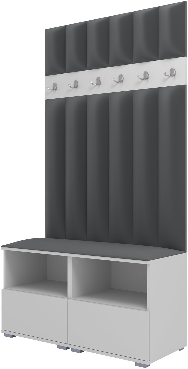 Tapicerowana garderoba Nela III LUX - kolor biały + tkanina Trinity 15