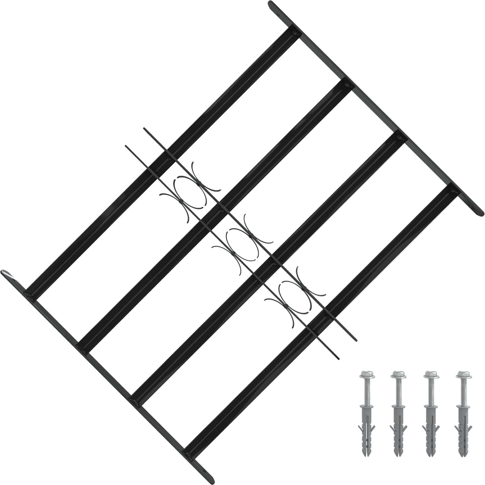 vidaXL Czarna kratka okienna 75.5 x 60 cm Stal malowana proszkowo