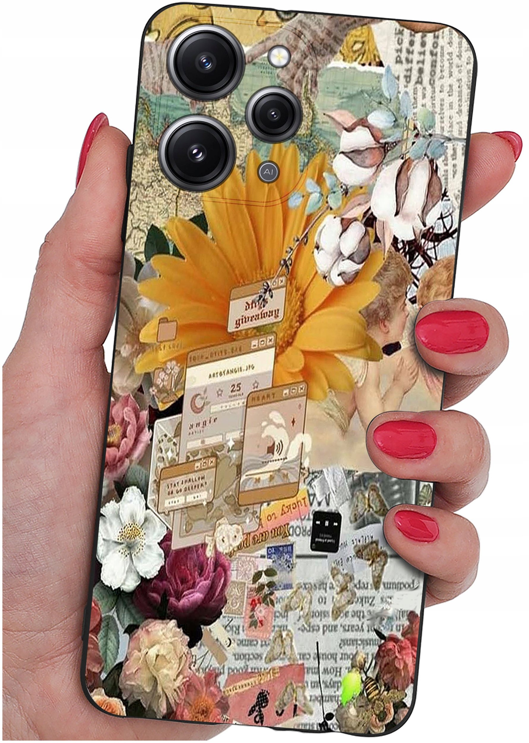 Etui do Xiaomi Redmi 12 4G WZORY |SILIKONOWE MATT CASE + SZKŁO 9H