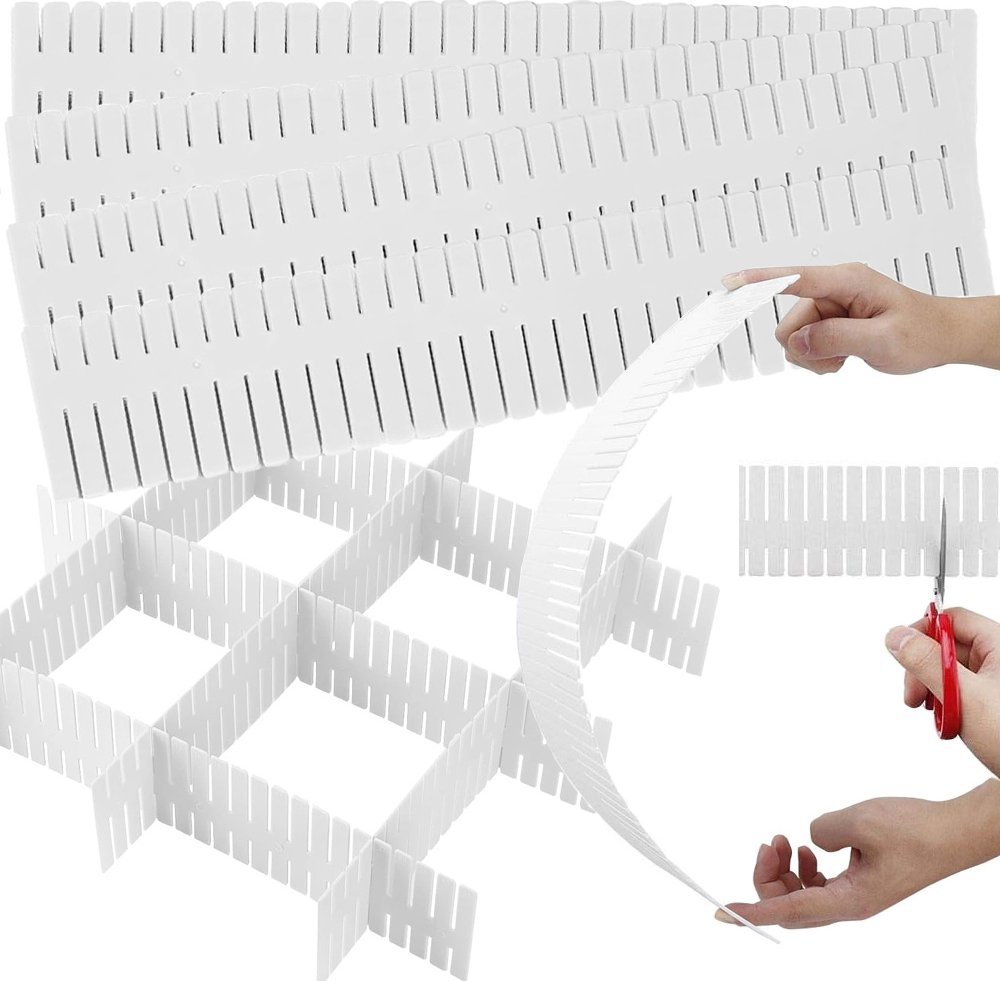 Verk Organizator przegródka separator do szuflady szafy garderoby na biurko 4 szt Organizator przegródka separator do szuflady szafy garderoby na biur