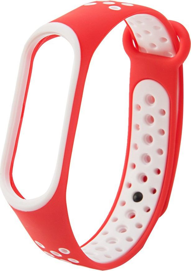 Hurtel Zamienna silikonowa opaska pasek do Xiaomi Mi Band 4 / Mi Band 3 Dots czerwono-biały