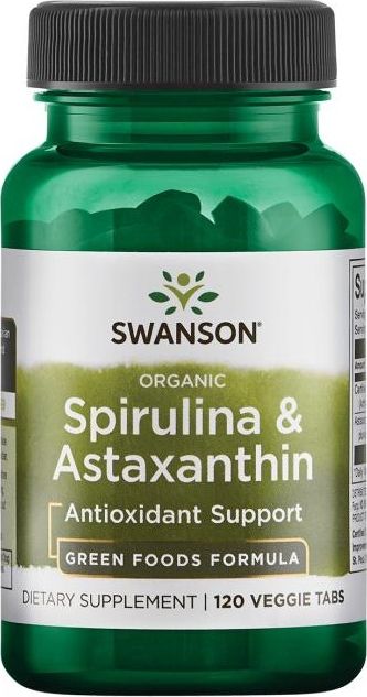Swanson Swanson - Spirulina i Astaksantyna Organic, 120 vkaps