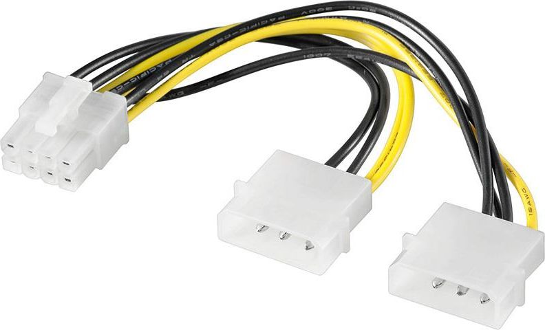 Akyga Molex x2 - PCIe 8-pin, 0.15m, Żółty (AK-CA-29)