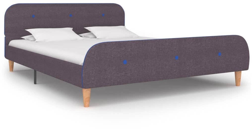 vidaXL Rama łóżka bez materaca Taupe Tkanina 135x190 cm