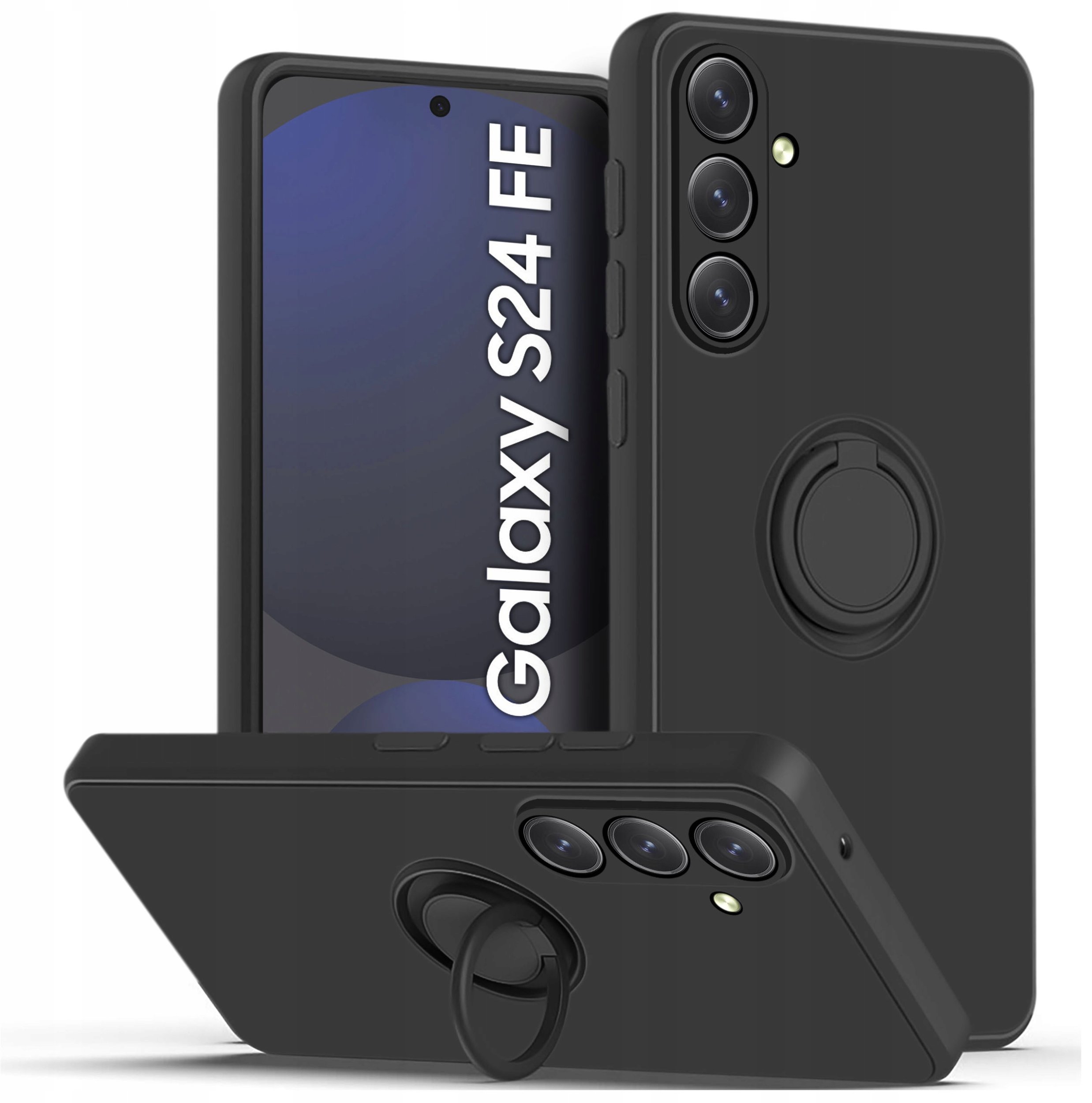 Etui do Samsung Galaxy S24 FE Silicone Ring CASE PLECKI + SZKŁO OCHRONNE 9H