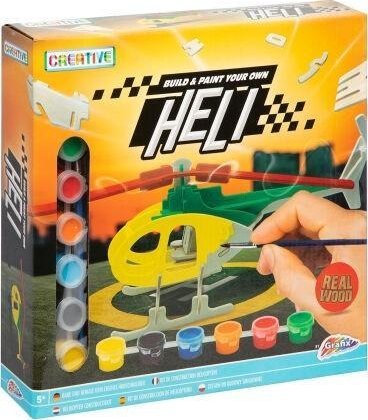 Drewniany helikopter, 6 farb + pędzel