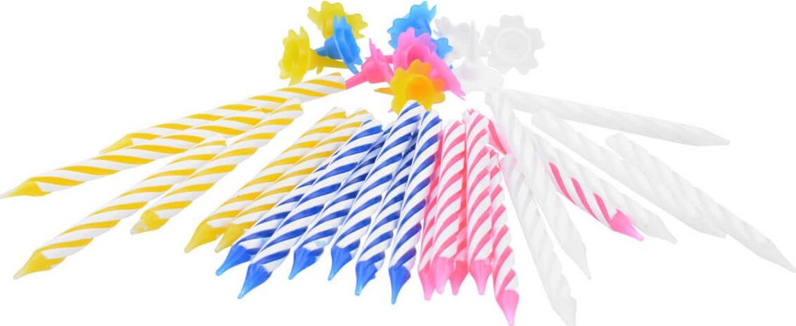 Arpex Świeczki kolorowe klasyczne z podstawkami - 24 szt. uniwersalny