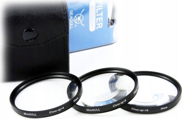 Filtr Seagull Zestaw Filtrów Soczewek Makro +4 +8 +10 Na 55mm