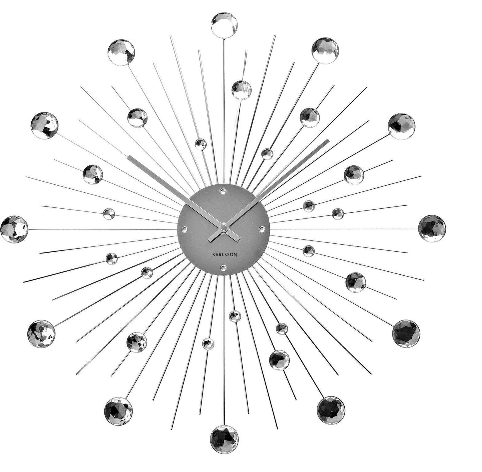 Zegar ścienny Karlsson KA4859 z kryształkami średnica 50 cm .