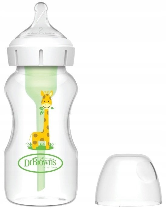 Dr Browns BUTELKA SZEROKA SZYJKA 270ML OPTIONS+ZE ZMOCZKIEM+3 MIESIĄCE, DEKOR.ŻYRAFA