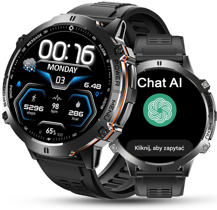 SMARTWATCH męski Rubicon RNCF40 black/black SIL PROF